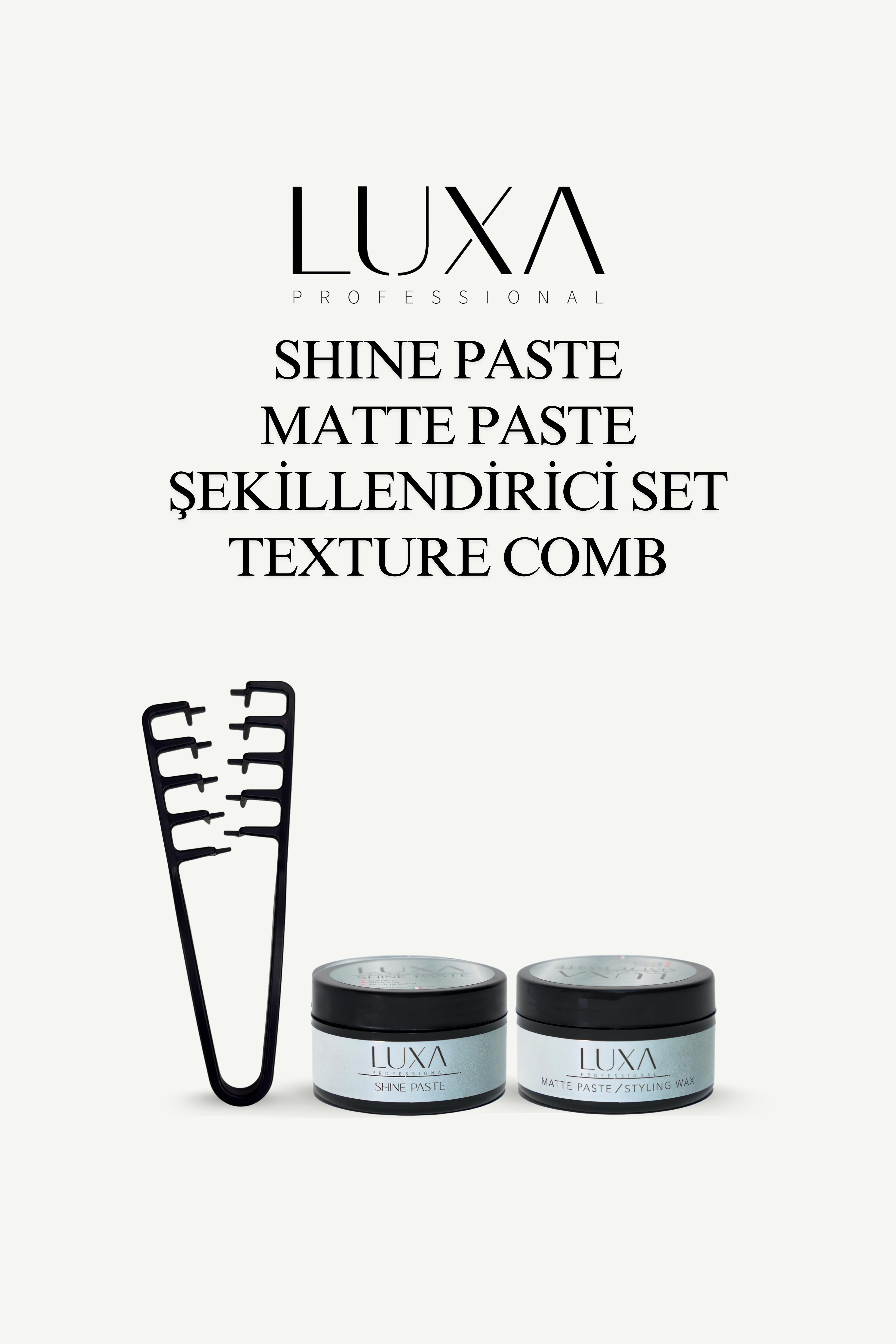 Luxa Professional Saç Doku Tarağı + Islak Wax 100 ml + Mat Wax 100 ml