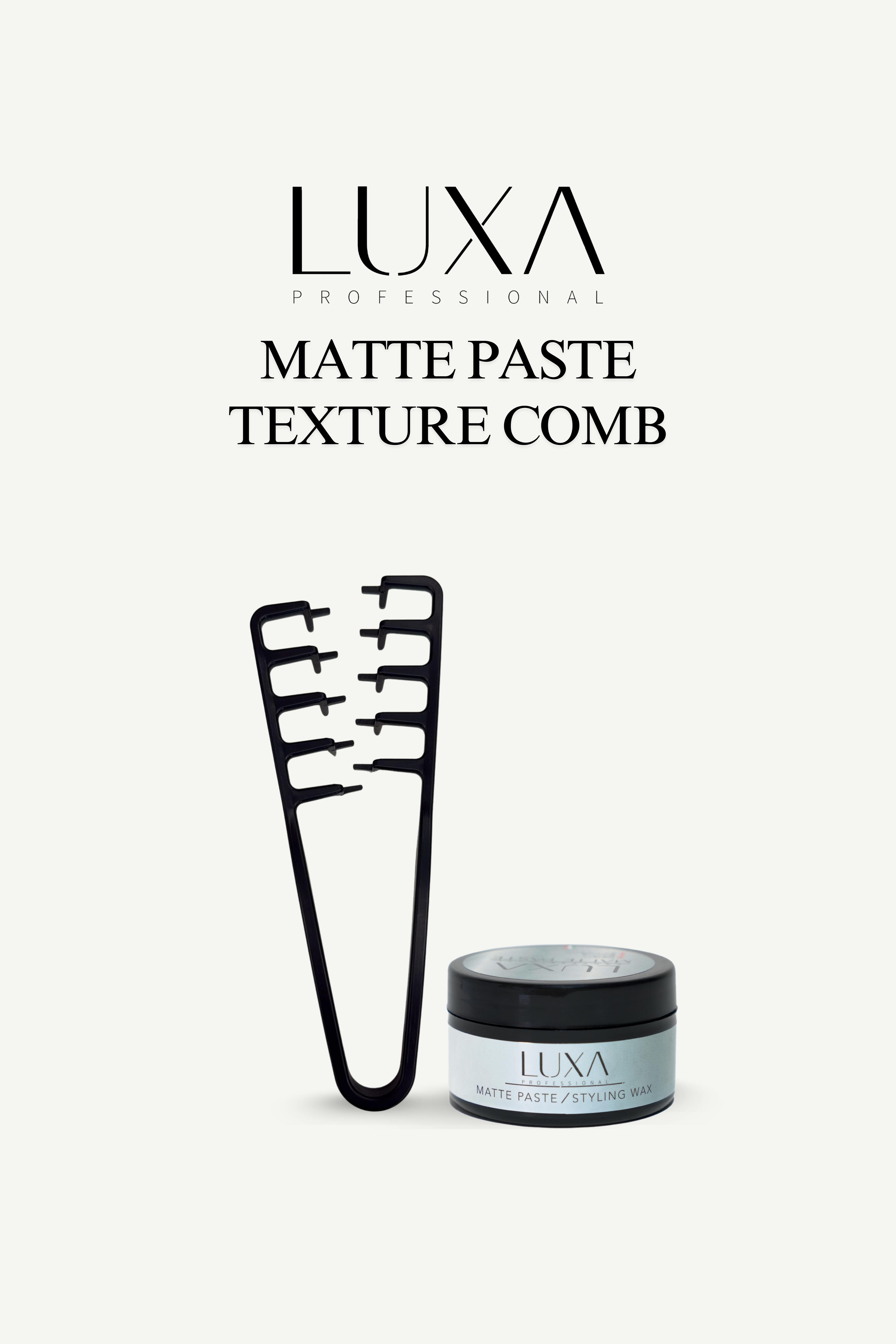 Luxa Professional Texture Comb Profesyonel Saç Doku Tarağı + Mat Wax 100 ml