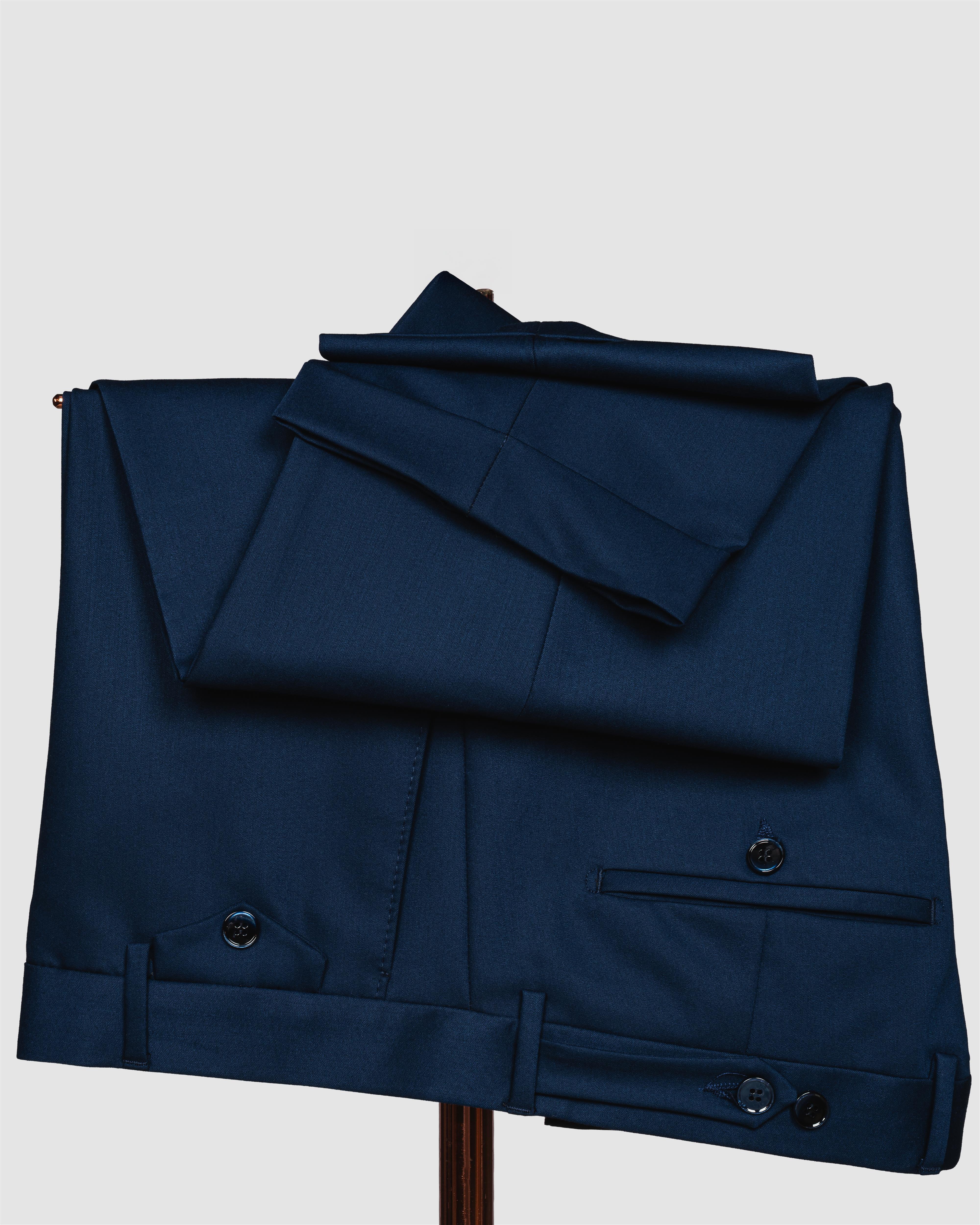Ssa 2610 Düz Kumaş Yelekli & Duble Paça Takım