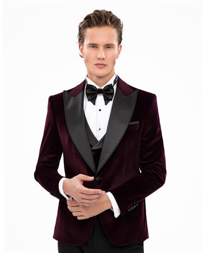 Ssa.6062 Kadife Kırlangıç Yaka Damatlık