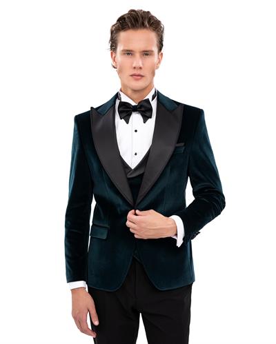 Ssa.6062 Kadife Kırlangıç Yaka Damatlık