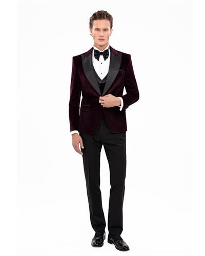 Ssa.6062 Kadife Kırlangıç Yaka Damatlık