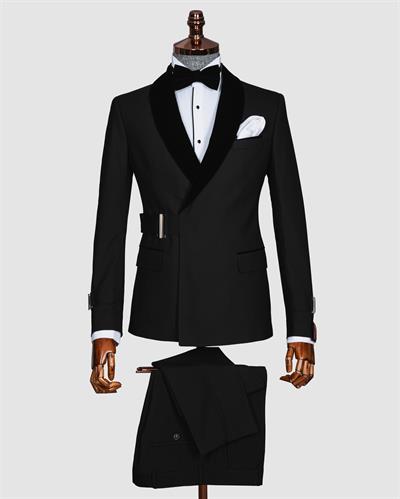 Ssa.5532 Luxury Kruvaze Şal Yaka Damatlık