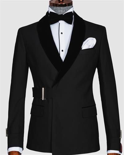 Ssa.5532 Luxury Kruvaze Şal Yaka Damatlık