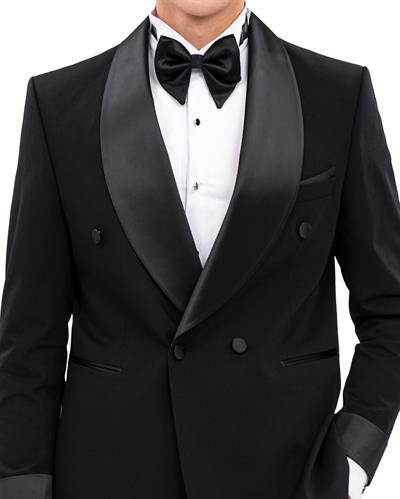 5842 Şal Yaka 4 Düğmeli Kruvaze Damatlık