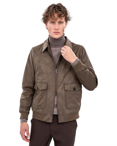 8006 Nubuk İki Cepli Fermuarlı Mont