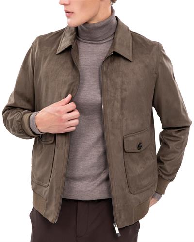 8006 Nubuk İki Cepli Fermuarlı Mont