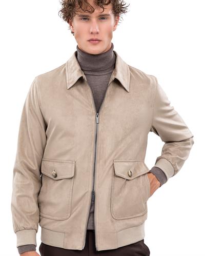 8006 Nubuk İki Cepli Fermuarlı Mont