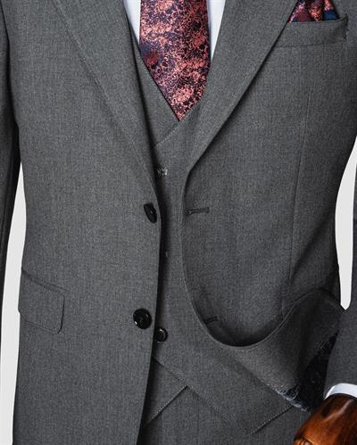 Ech. 2352 Düz Kumaş Yelekli Takım Elbise