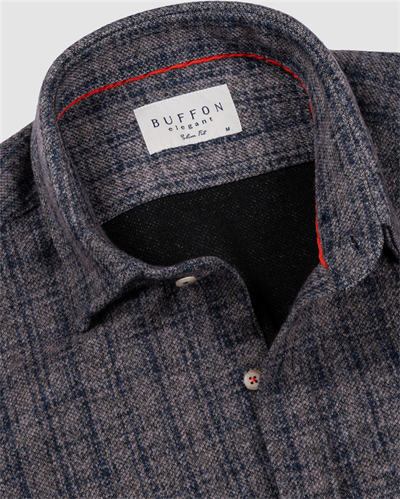 Bfn.2300-2 Kareli Örme Gömlek