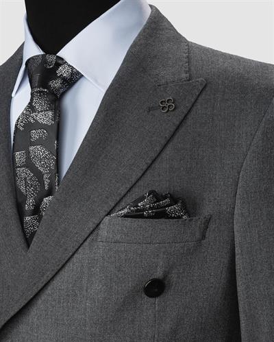 Ech. 2344 Düz Kumaş Kruvaze Takım Elbise