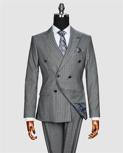 Ech. 2344 Dokulu Dar Çizgili Kruvaze Takım