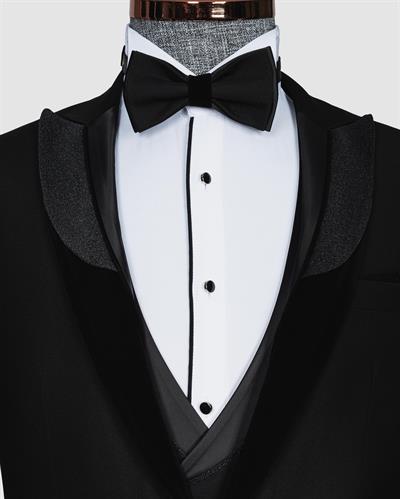 Ech.5689-07 Simli Çıkmayaka Yelekli Damatlık