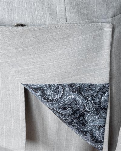 Ech.2443 Kruvaze Beyaz Çizgili Takım Elbise