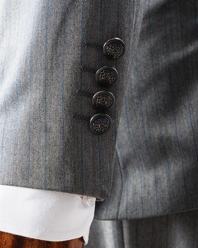 Ech. 2344-26 Gri Kumaş Mavi Çizgili Kruvaze Takım