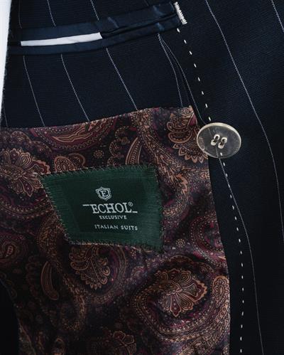 Ech. 2344-27 Geniş Çizgili Kruvaze Takım Elbise