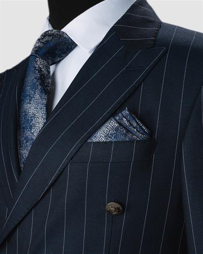 Ech. 2344-27 Geniş Çizgili Kruvaze Takım Elbise