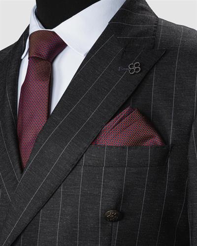 Ech. 2344 Geniş Çizgili Kruvaze Takım Elbise