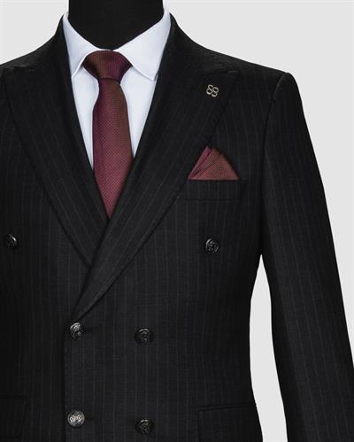 Ech. 2344 Dokulu Dar Çizgili Kruvaze Takım