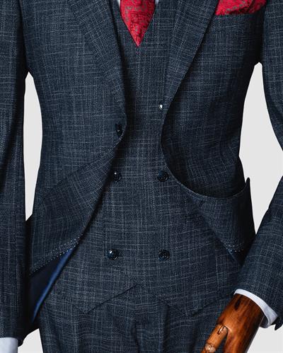 Ech. 2351-2750 Sivri Yaka Ekose Yelekli Takım