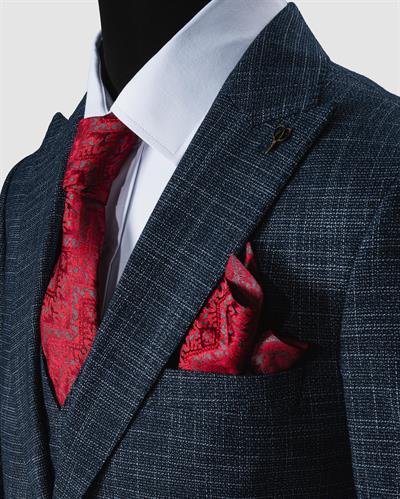 Ech. 2351-2750 Sivri Yaka Ekose Yelekli Takım