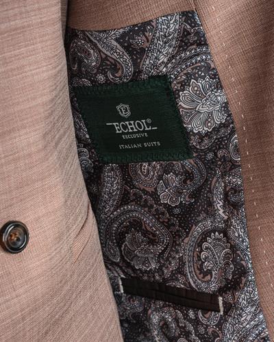 Ech.2359 Kendinden Desenli Yelekli Takım