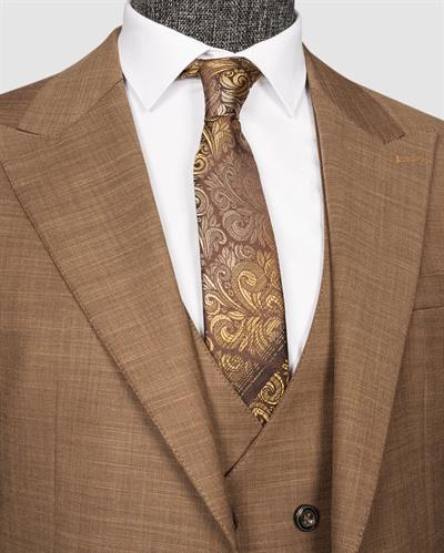 Ech.2359 Kendinden Desenli Yelekli Takım