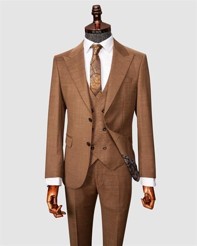 Ech.2359 Kendinden Desenli Yelekli Takım