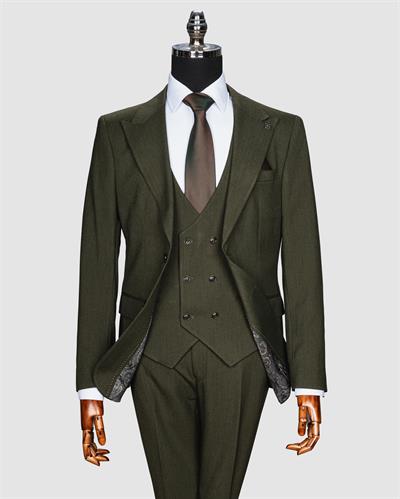 Ech.2351-2751 Kırcıllı Kumaş Kruvaze Takım Elbise