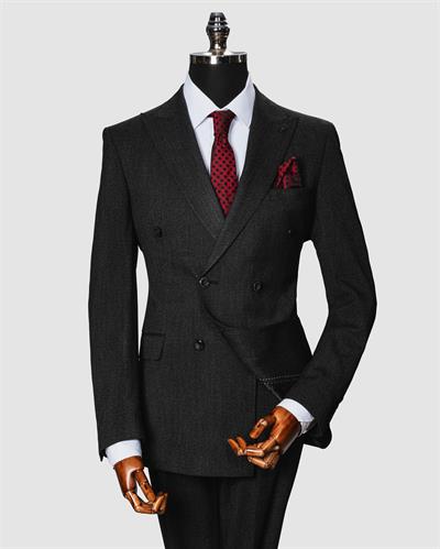 Ech.2351-2751 Kırcıllı Kumaş Kruvaze Takım Elbise