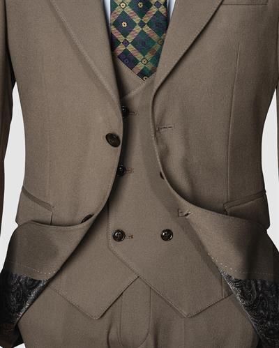 Ech. 2352 Düz Kumaş Yelekli Takım Elbise