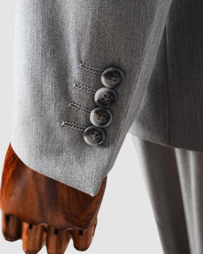 Ech.2774 Sivri Yaka Düz Kumaş Duble Paça Kruvaze Tke