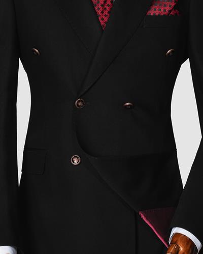 Ssa 2609 Düz Kumaş Kruvaze Duble Paça Takım Elbise