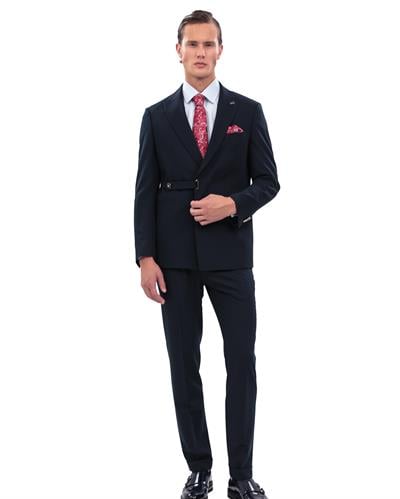 2120 Tek Düğmeli Tokalı Takım