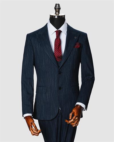 Ssa 2351 Kesik Çizgili Yelekli Takım