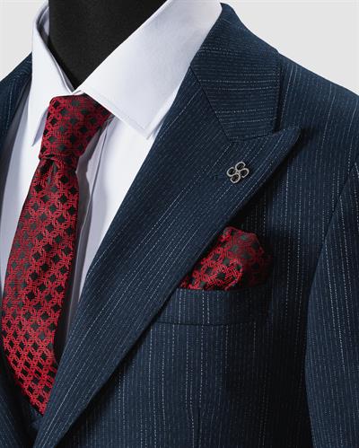 Ssa 2351 Kesik Çizgili Yelekli Takım