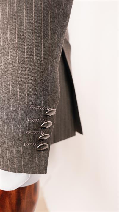 Ech.2443 Kruvaze Beyaz Çizgili Takım Elbise