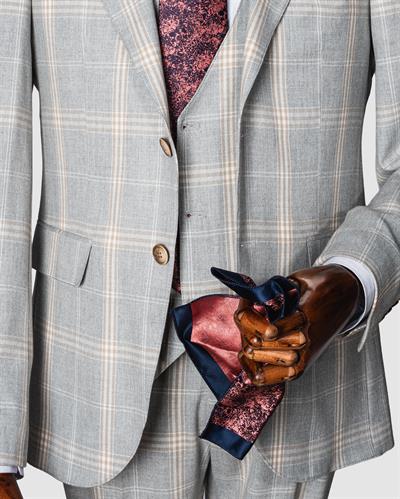 Ech. 1113 Ekose Yelekli Takım Elbise