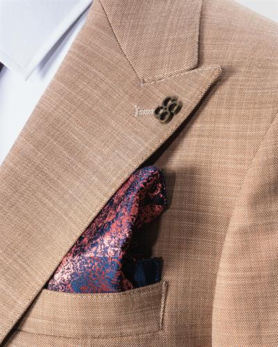 Ech.2359 Kendinden Desenli Yelekli Takım