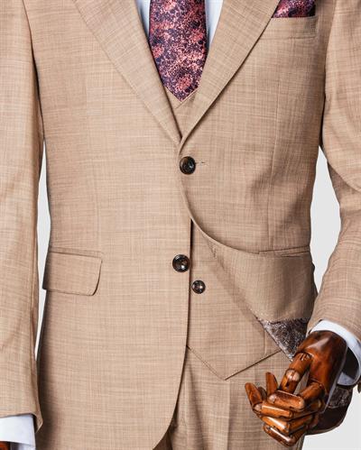 Ech.2359 Kendinden Desenli Yelekli Takım