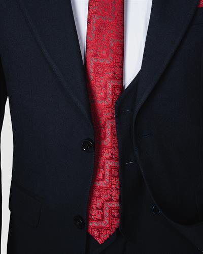 Ech.2351 Düz Kumaş Yelekli Takım Elbise