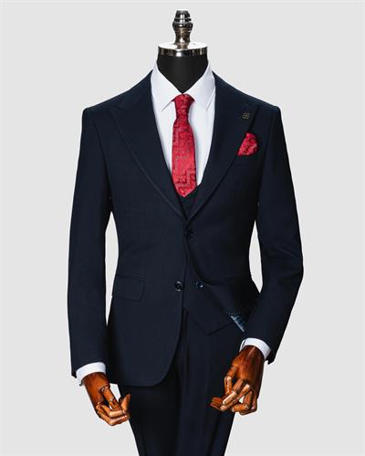 Ech.2351 Düz Kumaş Yelekli Takım Elbise