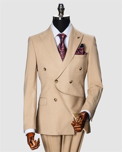 Ech.2351-2751 Kırcıllı Kumaş Kruvaze Takım Elbise