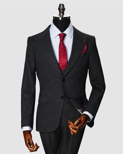 Ech.2351-2751 Kırcıllı Kumaş Kruvaze Takım Elbise