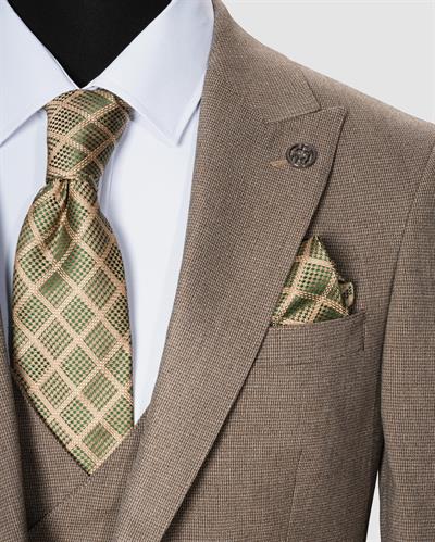 Ech. 2352 Mini Kazayağı Yelekli Takım Elbise