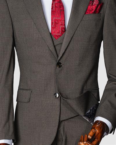 Ech. 2352 Mini Kazayağı Yelekli Takım Elbise