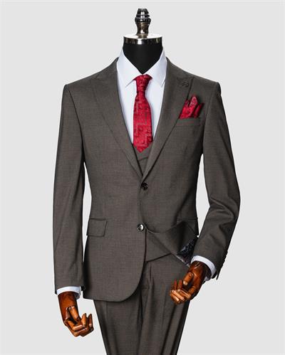 Ech. 2352 Mini Kazayağı Yelekli Takım Elbise