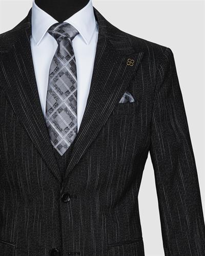 Ssa 2351 Kesik Çizgili Yelekli Takım