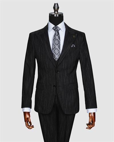 Ssa 2351 Kesik Çizgili Yelekli Takım