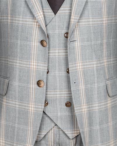 Ech. 1113 Ekose Yelekli Takım Elbise